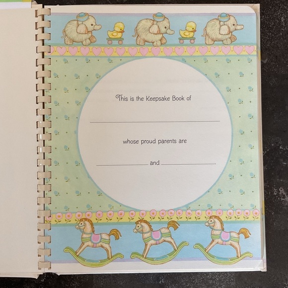 Vintage 80s Hallmark Keepsake Album adopted child baby memory book unisex - Picture 3 of 16